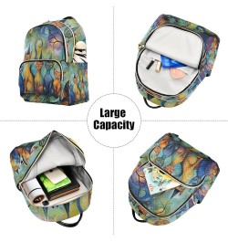 Quilted Backpack for Women Sunflowers at Starry Night Fashion Backpack for Women Travel Backpack with Luggage Strap Magic Cat...