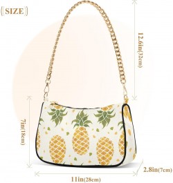 Cute Yellow Pineapples Palm Leaves Shoulder Bag for Women Hobo Bags Small Chain Shoulder Bags Clutch Handbag Tote Crossbody B...