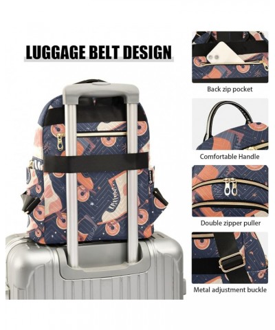 Small Backpack Purse for Women, Retro Rollers Skates Disco Travel Bag Casual Daypack Shoulder Bag Medium $16.56 Backpacks