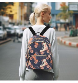 Small Backpack Purse for Women, Retro Rollers Skates Disco Travel Bag Casual Daypack Shoulder Bag Medium $16.56 Backpacks