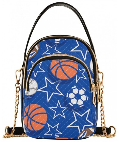 Basketball Balls Crossbody Bags for Women Crossbody Wallet Purse Mini Messenger Shoulder Bag with Chain Strap for Travel $14....