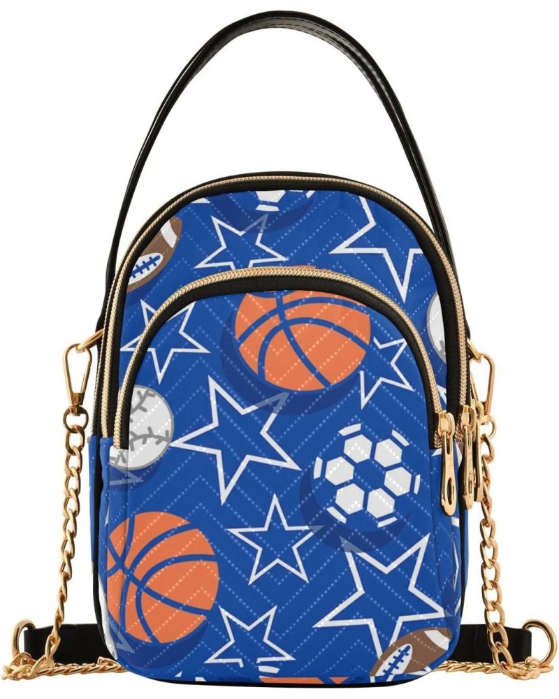 Basketball Balls Crossbody Bags for Women Crossbody Wallet Purse Mini Messenger Shoulder Bag with Chain Strap for Travel $14....