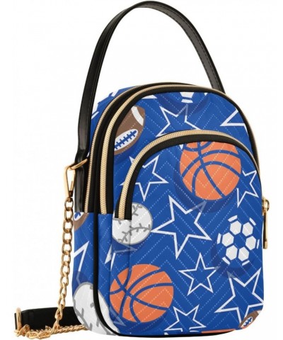 Basketball Balls Crossbody Bags for Women Crossbody Wallet Purse Mini Messenger Shoulder Bag with Chain Strap for Travel $14....