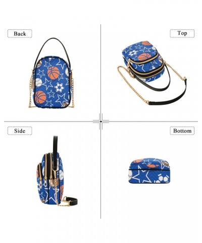 Basketball Balls Crossbody Bags for Women Crossbody Wallet Purse Mini Messenger Shoulder Bag with Chain Strap for Travel $14....