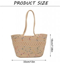 Straw Bag for Women Straw Beach Bag Summer Woven Handbag,Large Capacity French Shoulder Bag for Travel Vacation Black Dot $12...