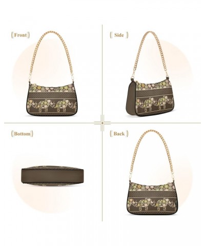 Clutch Shoulder Bags Tote Evening Purse Handbags for Women Hobo Bags Ethnic Elephants with Zipper Closure $18.23 Totes