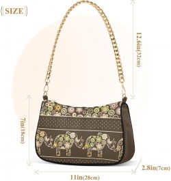 Clutch Shoulder Bags Tote Evening Purse Handbags for Women Hobo Bags Ethnic Elephants with Zipper Closure $18.23 Totes