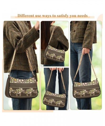 Clutch Shoulder Bags Tote Evening Purse Handbags for Women Hobo Bags Ethnic Elephants with Zipper Closure $18.23 Totes