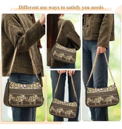 Clutch Shoulder Bags Tote Evening Purse Handbags for Women Hobo Bags Ethnic Elephants with Zipper Closure $18.23 Totes