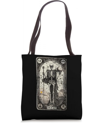 Vintage Tarot Card Death Skeleton Occult Satan Unholy Horror Tote Bag $12.42 Totes