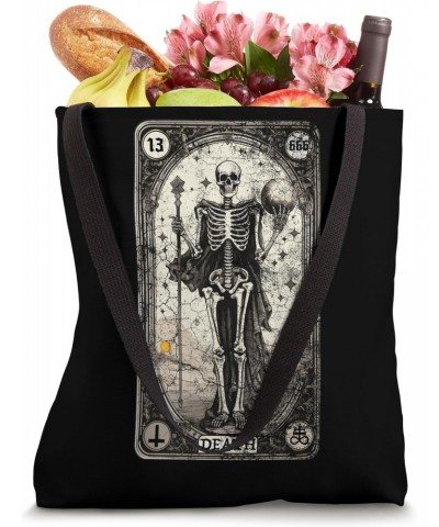 Vintage Tarot Card Death Skeleton Occult Satan Unholy Horror Tote Bag $12.42 Totes