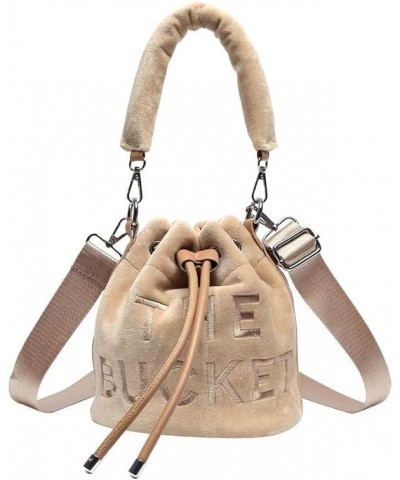 Bucket Bags for Women, Small Bucket Bag, Soft Plush Hobo Purses, Crossbody/Handbag/Hobo Bags(7.9 * 7.9 * 8.3in) Khaki $15.29 ...