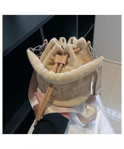 Bucket Bags for Women, Small Bucket Bag, Soft Plush Hobo Purses, Crossbody/Handbag/Hobo Bags(7.9 * 7.9 * 8.3in) Khaki $15.29 ...