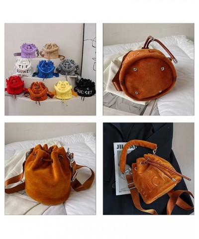 Bucket Bags for Women, Small Bucket Bag, Soft Plush Hobo Purses, Crossbody/Handbag/Hobo Bags(7.9 * 7.9 * 8.3in) Khaki $15.29 ...