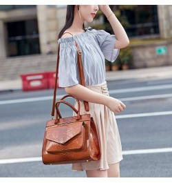 Women's PU Leather Crossbody Purse Handbag Ladies Shoulder Bag Top Handle Satchel Tote Work Bag Brown $44.92 Totes