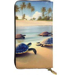 turtles on the beach picture Leather long clutch wallet : Comfortable, lightweight, waterproof, durable 7.48 x 4.13 in $26.83...