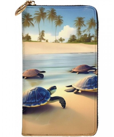 turtles on the beach picture Leather long clutch wallet : Comfortable, lightweight, waterproof, durable 7.48 x 4.13 in $26.83...