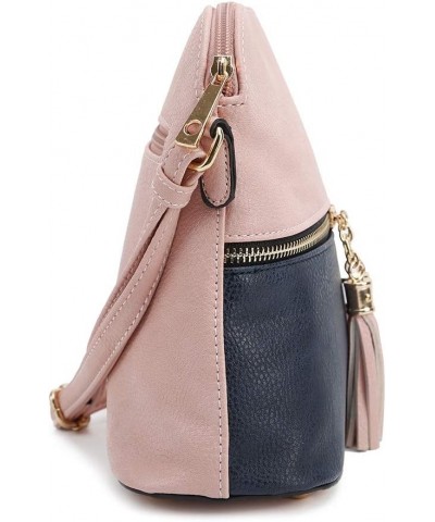 Lunar Lightweight Medium Dome Crossbody Bag Shoulder Bag with Tassel | Zipper Pocket | Adjustable Strap Blush / Navy 1 $12.45...