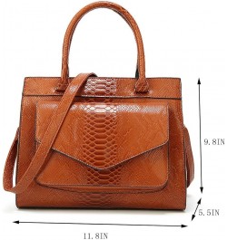 Women's PU Leather Crossbody Purse Handbag Ladies Shoulder Bag Top Handle Satchel Tote Work Bag Brown $44.92 Totes