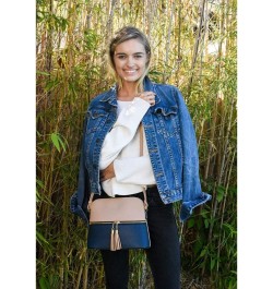 Lunar Lightweight Medium Dome Crossbody Bag Shoulder Bag with Tassel | Zipper Pocket | Adjustable Strap Blush / Navy 1 $12.45...