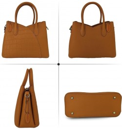 Medium Leather Tote Bags for Women Genuine Leather Handbag Crossbody Bag with Zipper Brown B9 $48.87 Totes