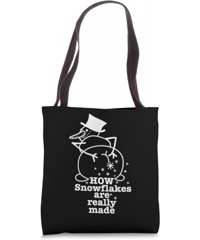 How Snowflakes Are Really Made - Funny Snowman Christmas Tote Bag $17.07 Totes