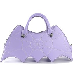 Personality Bat Shoulder Handbag Pu Leather Halloween Messenger Bag For Women Girls Purple $15.62 Shoulder Bags