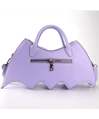 Personality Bat Shoulder Handbag Pu Leather Halloween Messenger Bag For Women Girls Purple $15.62 Shoulder Bags