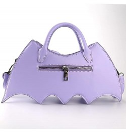 Personality Bat Shoulder Handbag Pu Leather Halloween Messenger Bag For Women Girls Purple $15.62 Shoulder Bags