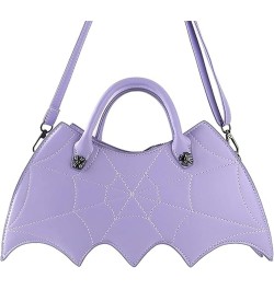 Personality Bat Shoulder Handbag Pu Leather Halloween Messenger Bag For Women Girls Purple $15.62 Shoulder Bags