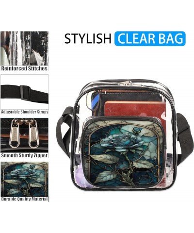 White Christmas Candy Canes Stadium-Approved Clear Crossbody Bag Blue-blossom Window $9.60 Crossbody Bags