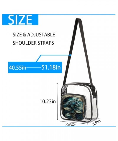 White Christmas Candy Canes Stadium-Approved Clear Crossbody Bag Blue-blossom Window $9.60 Crossbody Bags