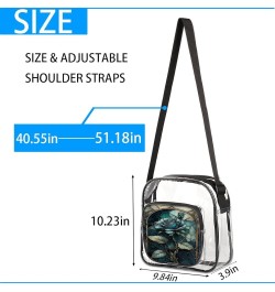 White Christmas Candy Canes Stadium-Approved Clear Crossbody Bag Blue-blossom Window $9.60 Crossbody Bags