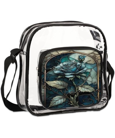 White Christmas Candy Canes Stadium-Approved Clear Crossbody Bag Blue-blossom Window $9.60 Crossbody Bags