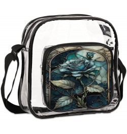 White Christmas Candy Canes Stadium-Approved Clear Crossbody Bag Blue-blossom Window $9.60 Crossbody Bags