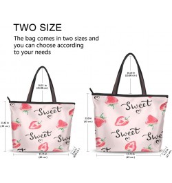 Sweet Watercolor Strawberry Women Tote Bag Handbag Large Capacity Shoulder Bags $10.99 Shoulder Bags