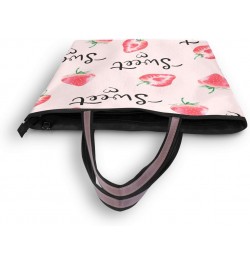 Sweet Watercolor Strawberry Women Tote Bag Handbag Large Capacity Shoulder Bags $10.99 Shoulder Bags