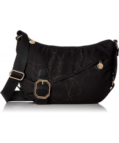 Women's [Lightweight] [Original Pattern] Crossbody Shoulder Bag with Pocket Black $27.57 Shoulder Bags