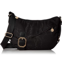 Women's [Lightweight] [Original Pattern] Crossbody Shoulder Bag with Pocket Black $27.57 Shoulder Bags