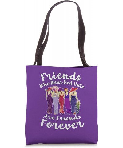 Friends Who Wear Red Hats Elegant Style Gift | Purple Tote Bag $14.98 Totes