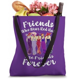 Friends Who Wear Red Hats Elegant Style Gift | Purple Tote Bag $14.98 Totes