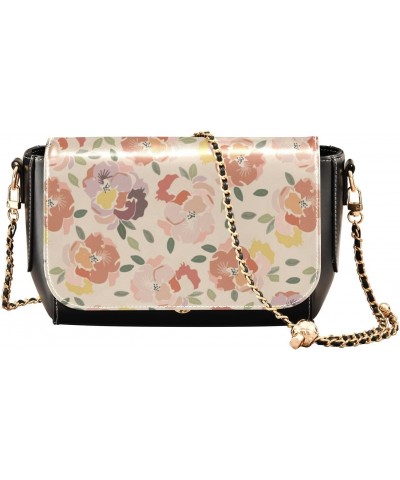 Watercolor Flowers West Crossbody Purse Womens Trendy Black Handbag with Credit Card Slots Little Black Purse $17.20 Crossbod...