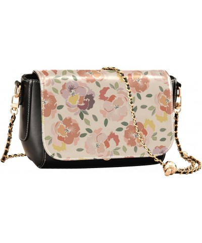 Watercolor Flowers West Crossbody Purse Womens Trendy Black Handbag with Credit Card Slots Little Black Purse $17.20 Crossbod...