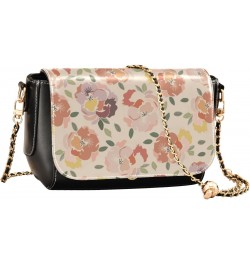 Watercolor Flowers West Crossbody Purse Womens Trendy Black Handbag with Credit Card Slots Little Black Purse $17.20 Crossbod...