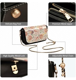 Watercolor Flowers West Crossbody Purse Womens Trendy Black Handbag with Credit Card Slots Little Black Purse $17.20 Crossbod...