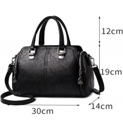 Women's Bag Multiple Pockets Handbag Soft Leather Large Capacity Shoulder Bag Female Crossbody Bags (Blue) Black $24.96 Totes