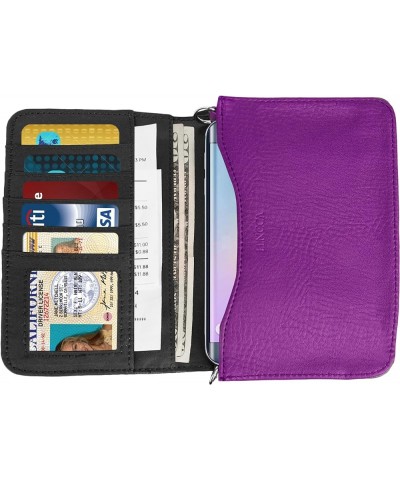 6.75-inch Beige Gold Crossbody Cell Phone Wallet Clutch with Chain Strap for Phones Up to 6.75 Purple/Black $16.49 Clutches