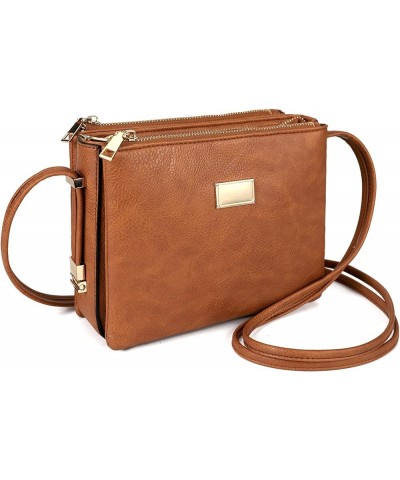 Crossbody Bags for Women Small Pu Leather Over the Shoulder Purses and Flap Cross Body Handbags with Multi Pockets Zbrown $9....