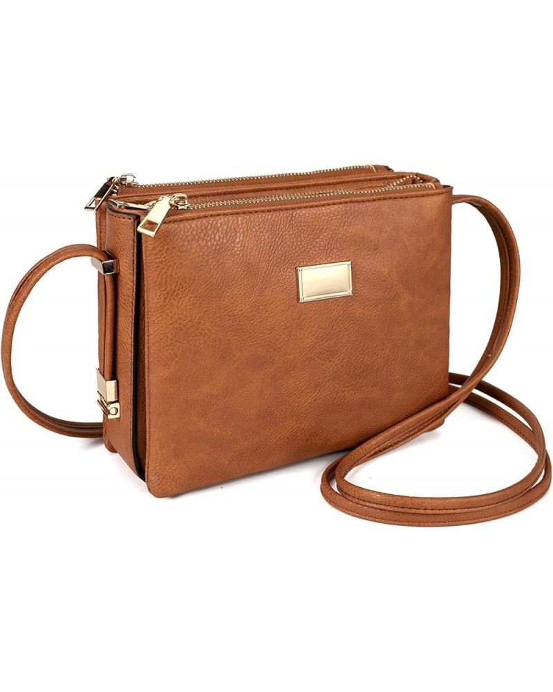 Crossbody Bags for Women Small Pu Leather Over the Shoulder Purses and Flap Cross Body Handbags with Multi Pockets Zbrown $9....