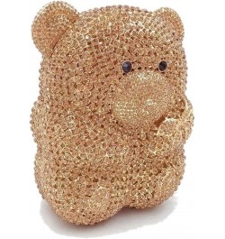 Women's Evening Handbags Evening Clutch Bear Shape Clutch Purse for Women Rhinestone Cute Animal Shaped Evening Bags Gold Cha...